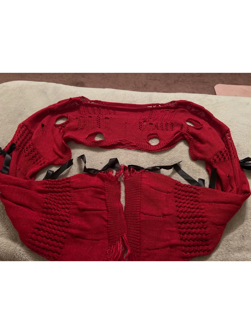 ROMWE Red Knit Cardigan Sweater XL US 12 EUR 44